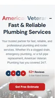 Professional contractor website - mobile view
